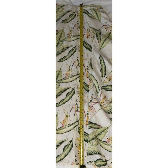 BCBG MAXAZRIA Bird of Paradise XXS Linen MIDI Skirt Tropical Floral Coconut Girl - Picture 8 of 8